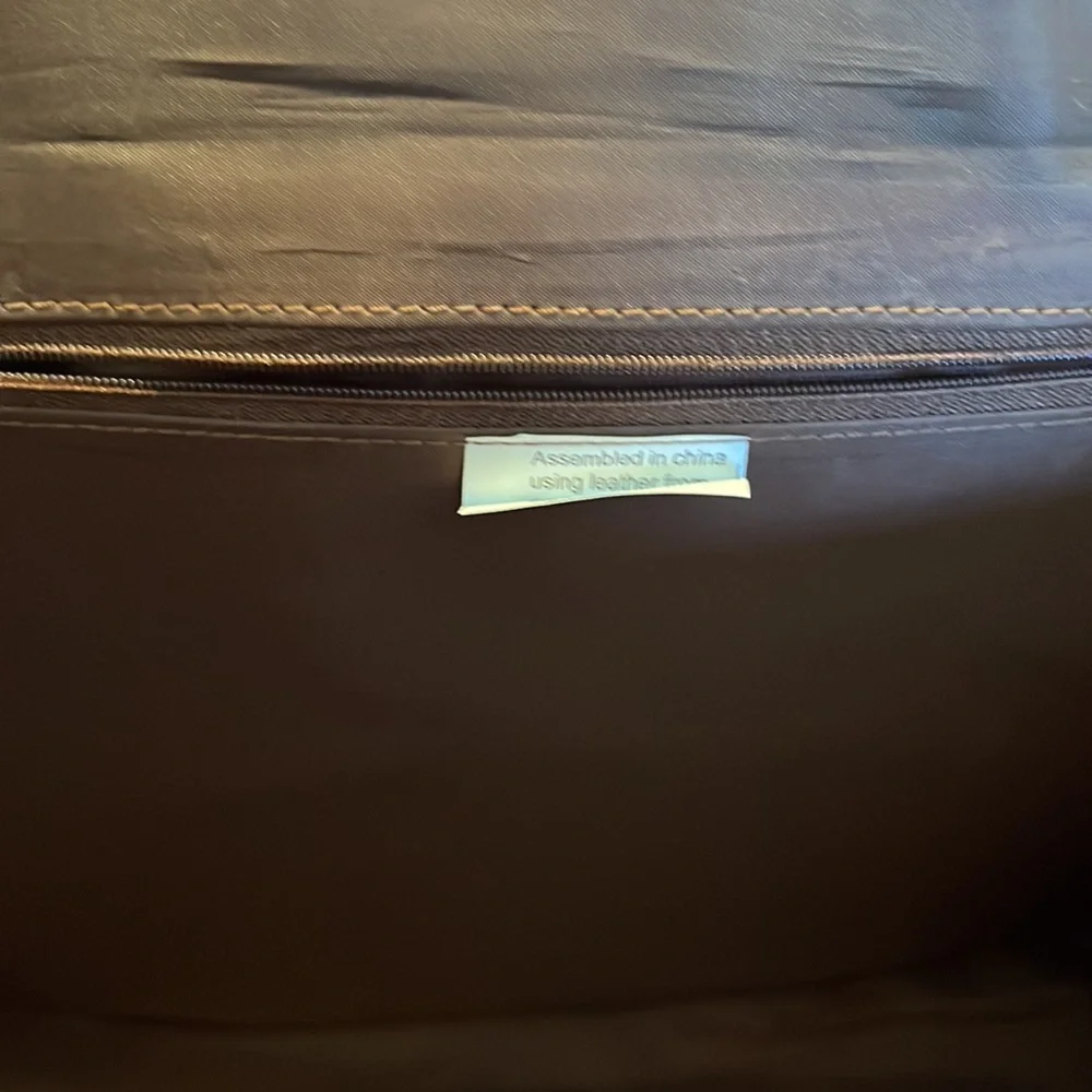 Brown American hide & leather briefcase